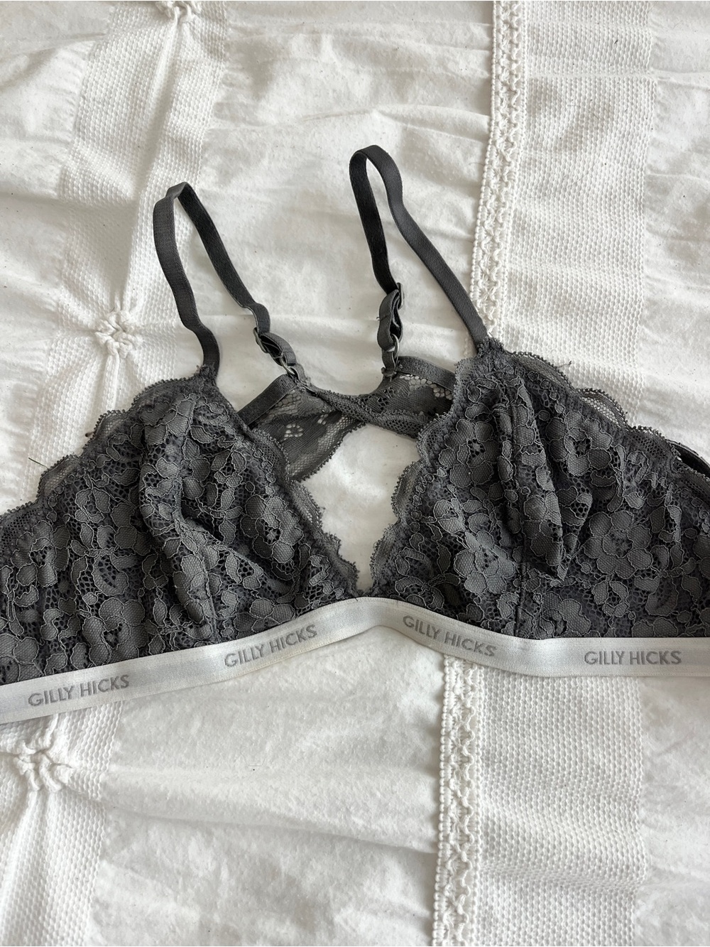 Gilly Hicks Charcoal Lace Bralette